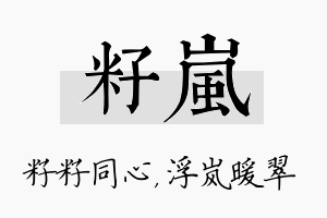 籽岚名字的寓意及含义