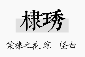 棣琇名字的寓意及含义