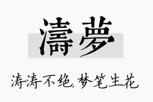 涛梦名字的寓意及含义