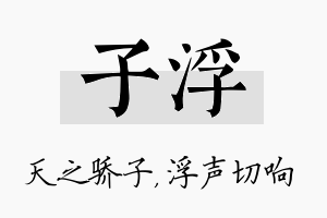 子浮名字的寓意及含义