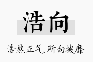 浩向名字的寓意及含义