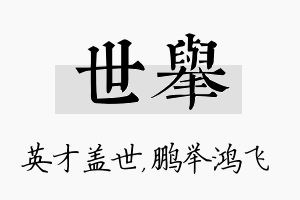 世举名字的寓意及含义