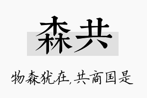 森共名字的寓意及含义