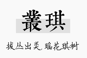 丛琪名字的寓意及含义