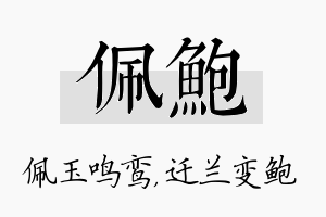 佩鲍名字的寓意及含义