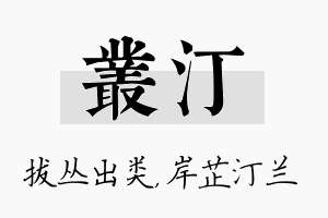 丛汀名字的寓意及含义