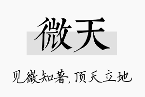 微天名字的寓意及含义