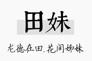 田妹名字的寓意及含义