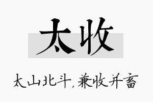 太收名字的寓意及含义