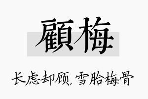 顾梅名字的寓意及含义