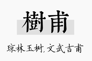 树甫名字的寓意及含义