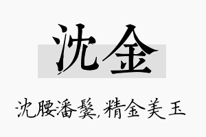 沈金名字的寓意及含义