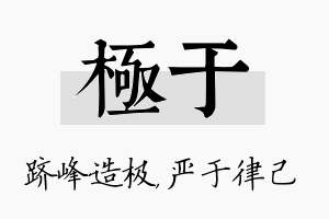 极于名字的寓意及含义