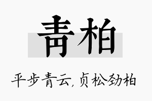 青柏名字的寓意及含义