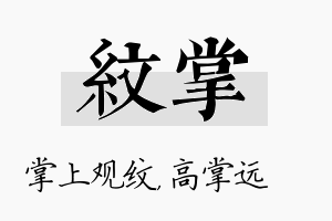 纹掌名字的寓意及含义