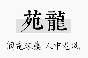 苑龙名字的寓意及含义