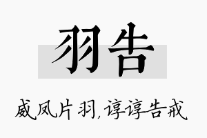 羽告名字的寓意及含义