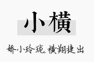 小横名字的寓意及含义