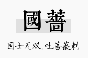 国蔷名字的寓意及含义