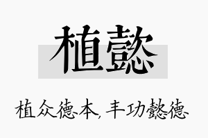 植懿名字的寓意及含义