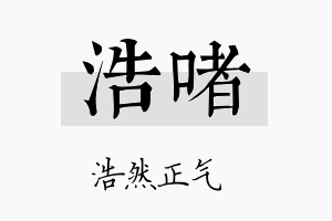 浩啫名字的寓意及含义