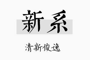 新系名字的寓意及含义