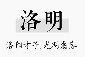 洛明名字的寓意及含义