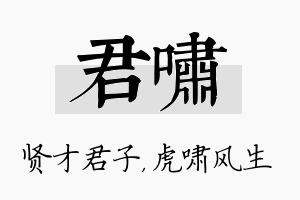 君啸名字的寓意及含义