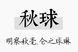 秋球名字的寓意及含义