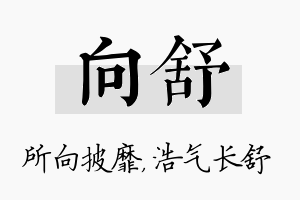 向舒名字的寓意及含义