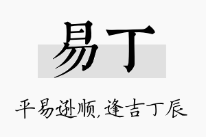 易丁名字的寓意及含义