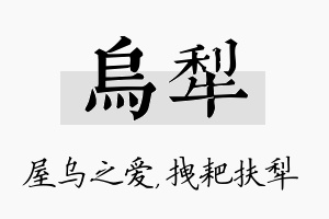 乌犁名字的寓意及含义