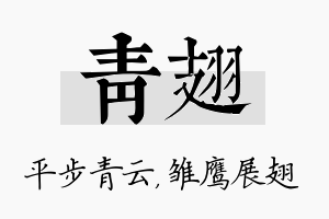 青翅名字的寓意及含义