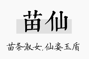 苗仙名字的寓意及含义