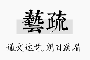 艺疏名字的寓意及含义