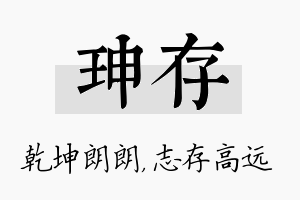 珅存名字的寓意及含义