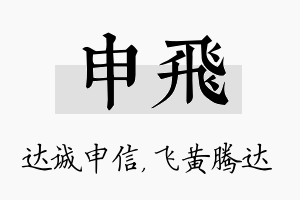 申飞名字的寓意及含义