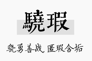 骁瑕名字的寓意及含义