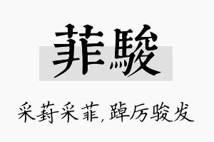 菲骏名字的寓意及含义