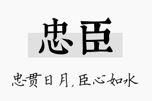 忠臣名字的寓意及含义