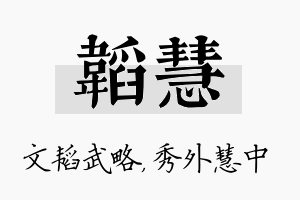 韬慧名字的寓意及含义