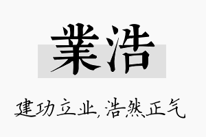 业浩名字的寓意及含义