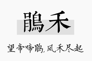 鹃禾名字的寓意及含义