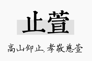 止萱名字的寓意及含义