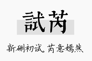 试芮名字的寓意及含义