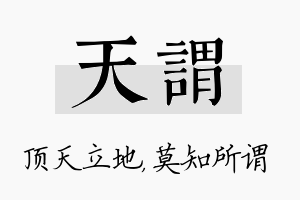 天谓名字的寓意及含义