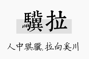 骥拉名字的寓意及含义