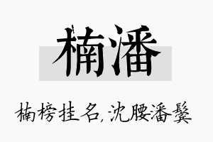 楠潘名字的寓意及含义