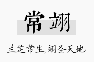 常翊名字的寓意及含义