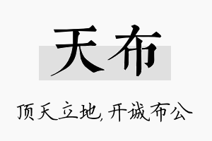 天布名字的寓意及含义